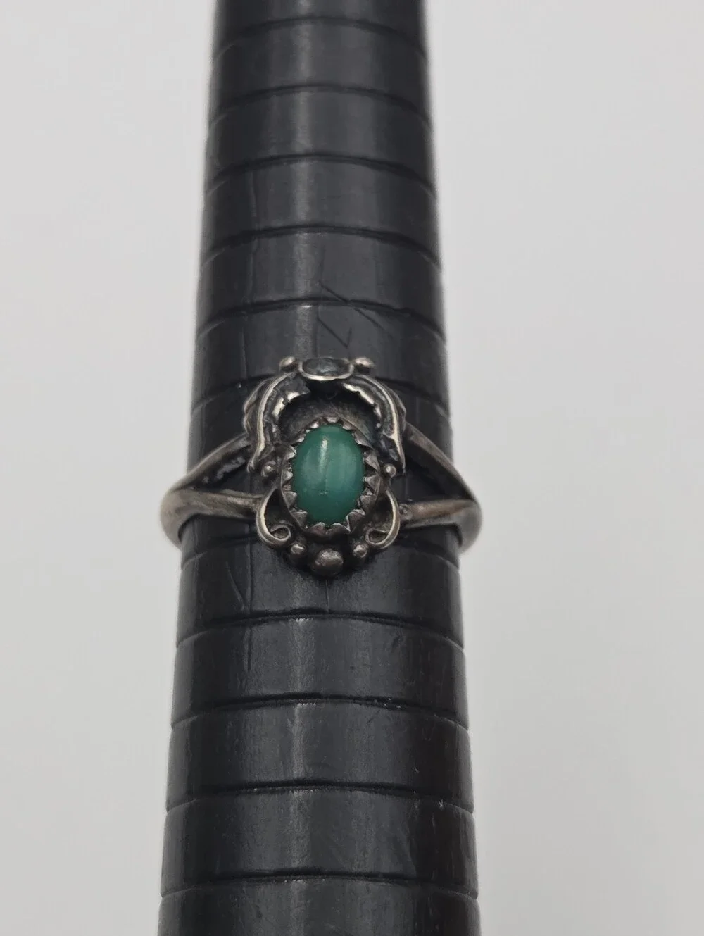 Vintage Navajo Sterling Silver Turquoise Floral Ring Size 5